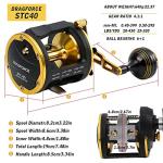 Burning Shark Towing Spool Sole Level Wind Reels, Pull Reels Boat Fishing Fishing Ocean for Sea Bass Salmon (STC30)