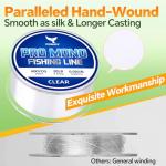 POWJOY 20lb Clear Monofilament Fishing Line 600Yds for Freshwater & Saltwater - No-Tangle Snap Ring Design, Low Stretch Nylon with Knot Instruction Cards, Invisible Mono String for Hanging Decorations