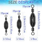 Brass Fishing Weights with Swivel - 15pcs