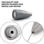 Dr.Fish 50 Pack Bullet Sinkers for Bass Fishing