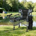 X Strike Fishing Chairs with Rod Holder, Folding Ice Fishing Chair for Adults Outdoor Camping Chair Leg Adjustable with Cooler Bag and Storage Bag for Ice Fishing, Camp, Lawn, Patio, Garden