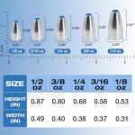 50pcs Bullet Sinkers for Bass Fishing