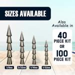 Tungsten Nail Weights for Bass Fishing - 25 Pack