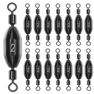 15-Pack Brass Fishing Weights with Swivel