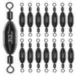 15-Pack Brass Fishing Weights with Swivel