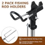 2 Pack Adjustable Stainless Steel Fishing Rod Holders