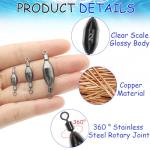 15-Pack Brass Fishing Weights with Swivel