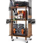 Ghosthorn Fishing Rod Holders for Garage Fishing Pole Rack Hold up to 10 Rods Fishing Pole Holders Wooden Organizer Fishing Rod Rack car Fishing Gear Storage Equipment (Carbonization，3 Tier)