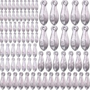 Glimin 22 Pieces Fishing Weights Sinker Kit Rig Fishing Weights Sinker Weights Bank Sinker Saltwater Fishing Sinkers Bass Fishing Casting in 1 Oz, 2 Oz, 3 Oz, 4 Oz, 5 Oz, 6 oz