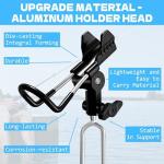 E-jades Fishing Rod Holders for Bank Fishing, Upgraded Secure Gear Mesh Fishing Pole Holders for Ground 360° Adjustable, 2pcs Extra Long Drill Rod Stand for Catfish, Beach, Mud, Gifts for Men Birthday