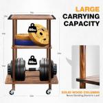 Ghosthorn Fishing Rod Holders for Garage Fishing Pole Rack Hold up to 10 Rods Fishing Pole Holders Wooden Organizer Fishing Rod Rack car Fishing Gear Storage Equipment (Carbonization，3 Tier)