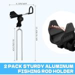 E-jades Fishing Rod Holders for Bank Fishing, Upgraded Secure Gear Mesh Fishing Pole Holders for Ground 360° Adjustable, 2pcs Extra Long Drill Rod Stand for Catfish, Beach, Mud, Gifts for Men Birthday