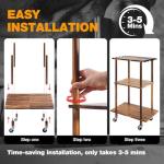 Ghosthorn Fishing Rod Holders for Garage Fishing Pole Rack Hold up to 10 Rods Fishing Pole Holders Wooden Organizer Fishing Rod Rack car Fishing Gear Storage Equipment (Carbonization，3 Tier)