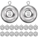 Shimeyao 18 Pieces Disc Sinkers Fishing Weights No Roll Disc Fishing Sinkers Weights for Saltwater Trolling Surf Tackle(3oz)