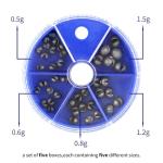 Split Shot Sinkers Combo Assortment - 5 Sizes Removable Pure Lead Egg Sinkers & Micro Weights for Trout Fishing | Freshwater &Saltwater Gear with Fly & Ice Fishing Precision | Small Weights Kit