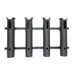 HiUmi Wall Mounted Fishing Rod Holders Tubes Links Fishing Rod Holder Rack Rests (4-Pole-Black)