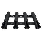 HiUmi Wall Mounted Fishing Rod Holders Tubes Links Fishing Rod Holder Rack Rests (4-Pole-Black)