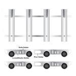 HiUmi Wall Mounted Fishing Rod Holders Tubes Links Fishing Rod Holder Rack Rests (4-Pole-Black)