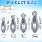 Fishing Weights Sinkers Bullet Fishing Weights Sinkers Ocean Saltwater Surf Fishing Gear Fishing Assortment 1/2oz 3/4oz 1oz 2oz 3oz 4oz (3oz-6pcs)