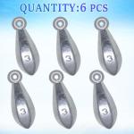 Fishing Weights Sinkers Bullet Fishing Weights Sinkers Ocean Saltwater Surf Fishing Gear Fishing Assortment 1/2oz 3/4oz 1oz 2oz 3oz 4oz (3oz-6pcs)