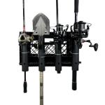 HiUmi Wall Mounted Fishing Rod Holders Tubes Links Fishing Rod Holder Rack Rests (4-Pole-Black)