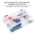 Sougayilang Fishing Tackle Boxes - 3600 3700 Plastic Storage Organizer Box with Removable Dividers - Fishing Tackle Storage - 4 Packs 3600 Transparent Tackle Trays