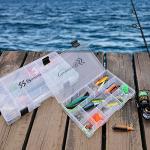 Sougayilang Fishing Tackle Boxes - 3600 3700 Plastic Storage Organizer Box with Removable Dividers - Fishing Tackle Storage - 4 Packs 3600 Transparent Tackle Trays