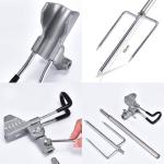 Stedan 2 Pack Fishing Rod Holders Multifunctional Stainless Steel Stand, Texture 360 ° Adjustable & Detachable Easy to Carry, Fishing Pole Holders for Ground, Beach (Silver)