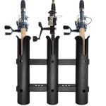 rssqzqypy 2Pcs Fishing Rod Holder Bracket Tube,3-Pole Side Mount Rod Holder with Screws Portable Boat Rod Rack Tube for Garage Wall Mounted Fishing Boat Golf Cart Cooler ATV Trailer