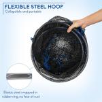 QualyQualy Foldable Fishing Net, Landing Fishing Pier Nets, Drop Net for Pulling Up Fish with Rope, Portable Bridge Fishing Net for Minnows, Crawfish, Shrimp, Top Dia. 31.5"