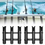 rssqzqypy 2Pcs Fishing Rod Holder Bracket Tube,3-Pole Side Mount Rod Holder with Screws Portable Boat Rod Rack Tube for Garage Wall Mounted Fishing Boat Golf Cart Cooler ATV Trailer