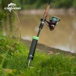 CASVEXO Fishing Pole Holder , 2 Pack Aluminum Fishing Rod Holder for Ground, Rod Holders for Bank Fishing, Double Spike Support, 2 Free Alarm Bells