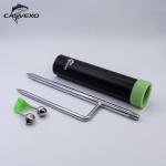 CASVEXO Fishing Pole Holder , 2 Pack Aluminum Fishing Rod Holder for Ground, Rod Holders for Bank Fishing, Double Spike Support, 2 Free Alarm Bells