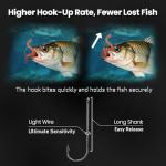 FishTrip 100 Pack Aberdeen Fishing Hooks Size 10