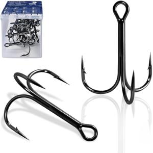 Pristis 16 Pack 1/0 Strong Treble Fishing Hooks