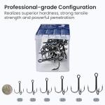 Pristis 16 Pack 1/0 Strong Treble Fishing Hooks