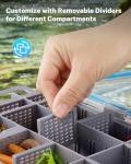 Gonex Tackle Boxes for Fishing 2-Pack Waterproof with Adjustable Compartments, Clear Portable Tackle Trays, Plastic Tackle Organizers with DIY Dividers for Lures Hooks & Bass Gear, 3600, Gray