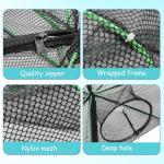 Synceduo Crab Trap Crawfish Minnow Trap, Foldable Fishing Bait Net for Blue Crabs Lobster Shrimp Crawfish with Rope and Crabbing Equipment, 10 Holes
