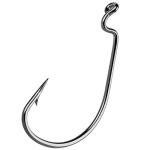 UCEC Fishing Hooks Offset Shank Worm Hooks Extra Wide Gap 2X Strong Carbon Steel Bait Jig for Bass Fishing Trout Catfish Saltwater Freshwater 3/0 30pcs/Box
