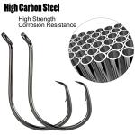 Dr.Fish 100 Pack Octopus Circle Hooks, Saltwater & Freshwater Fishing Hooks, #8-#10/0, Offset, Catfish, Tuna, Striper, Snapper, Bass Fishing #6