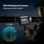 Jiisquilyx Fish Finder & Underwater Camera: 6'' HD 1080P Waterproof Ice Fishing Camera with Monitor｜Portable Fish Finders for Ice/Lake Fishing｜Depth Finder for Boat/Kayak & Murky Under Water