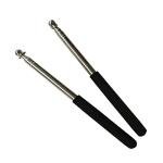 Belly Dance Wings Sticks Stainless Steel Telescopic Rod for Dancing Black 2pcs (Black)