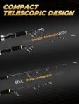 Jenseits Telescopic Fishing Rod, Spinnig & Casting Travel Fishing Rod -24 Ton Carbon Fiber,M/F Action, Comfortable EVA Handle, Pocket Fishing Pole for Bass Trout Fishing