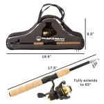 Telescopic Fishing Pole - 5.5-Foot Carbon Fiber Rod and Ambidextrous Reel Combo with Handy Carrying Case for Lake, Pond, or River by Wakeman (Black)