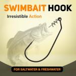 Reaction Tackle Swimbait Hooks - 4/0 (25-Pack)