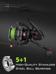 Jenseits LK2000 Spinning Reel, 5+1BB Smooth Fishing Reel, 18LB Max Drag, CNC Aluminum Spool, Lightweight Freshwater Fishing Reel for Bass Trout Crappie Panfish, Left/Right Interchangeable