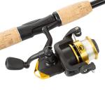 Telescopic Fishing Pole - 5.5-Foot Carbon Fiber Rod and Ambidextrous Reel Combo with Handy Carrying Case for Lake, Pond, or River by Wakeman (Black)