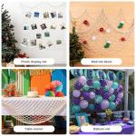 80x40 Inch Fishing Net Decor, 3mm Beige Natural Cotton Large Decorative Fish Netting Table Runner, Wall Ceiling Halloween Party Decorations for Pirate Under The Sea Nautical Mermaid Themed Party