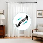 AMZSEVEN Adjustable Curtain Rod Brackets, Metal Window Drapery Rod Hanger Holders Hooks for 1 inch Rods (Black, Set of 3)