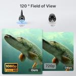Eyoyo Underwater Fishing Camera 7" IPS HD Screen, 1080P Portable Fish Finder w/DVR, Ice Fishing Camera w/ 8 IR Lights, 8H Battery, USB-C Charging, 15m/49ft Cable for Night & Lake Fishing